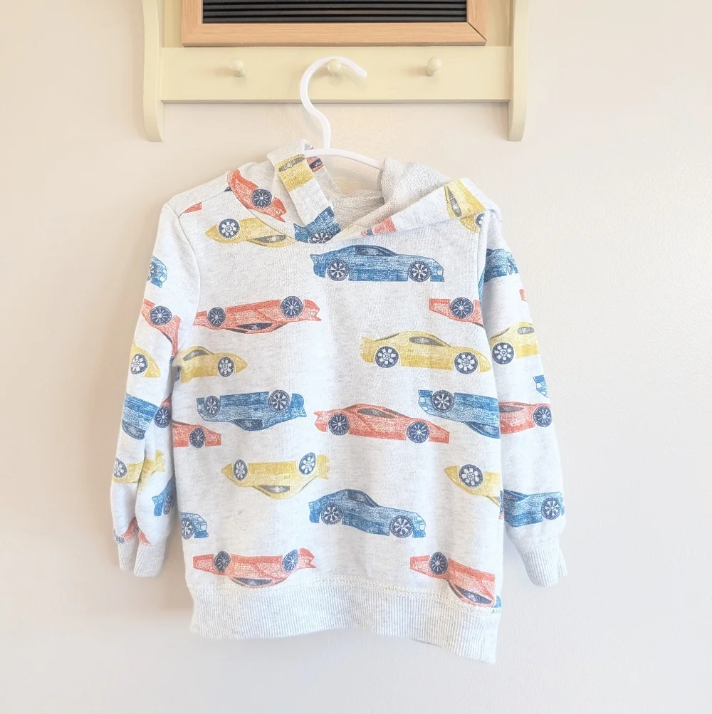 Carter's Blue and Yellow Car Print Hoodie